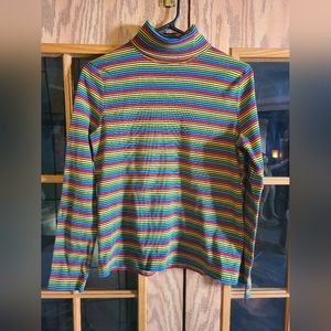 Size medium rainbow stripped turtle neck